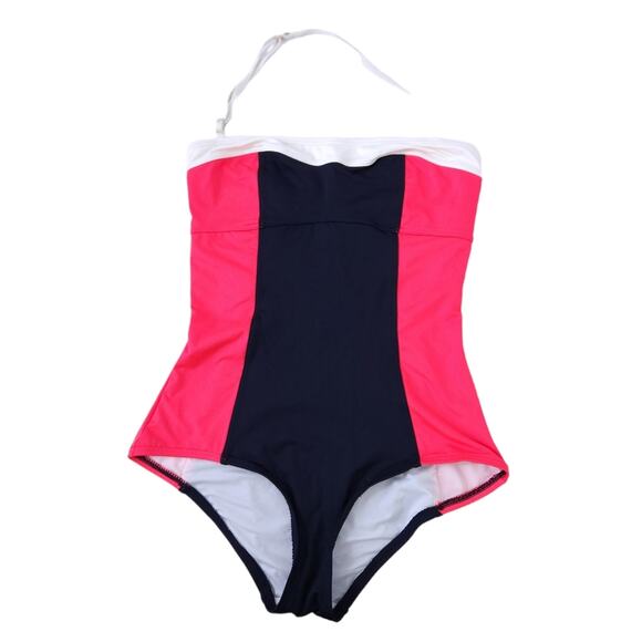 Kate Spade Colorblock One Piece Swimsuit Medium Red Black, Pinup Bathing Suit - Picture 1 of 4